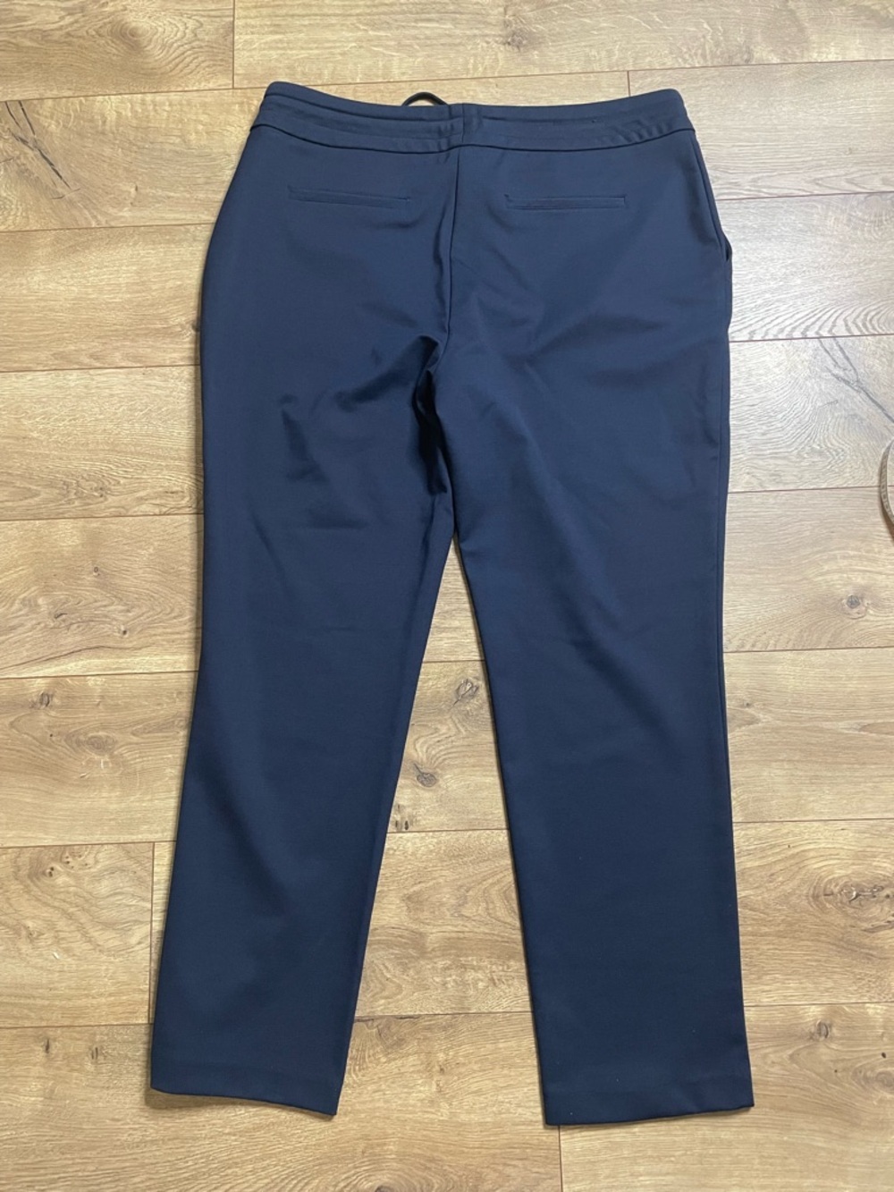 Dalia Navy Stretch Pull-On straight-leg trousers with drawstring waist size L - Picture 4 of 12